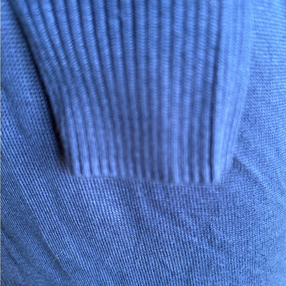 Women's Blue Cowl Neck Sweater lightweight tight knit passport XL long sleeve - Picture 7 of 11